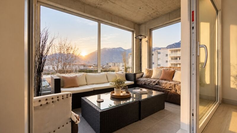Magnifique attique 3½ pces- grande terrasse 87m2 + véranda -Aproz-Sion